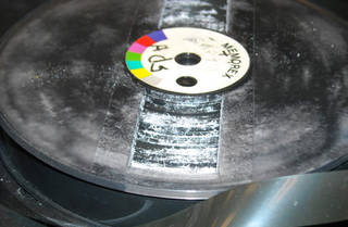 Moldy open reel videotape