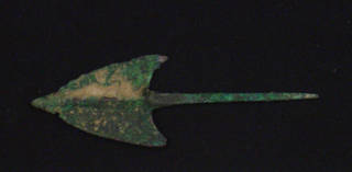 Archaeological bronze arrowhead