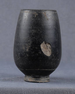 Black Earthenware Cup with Damage