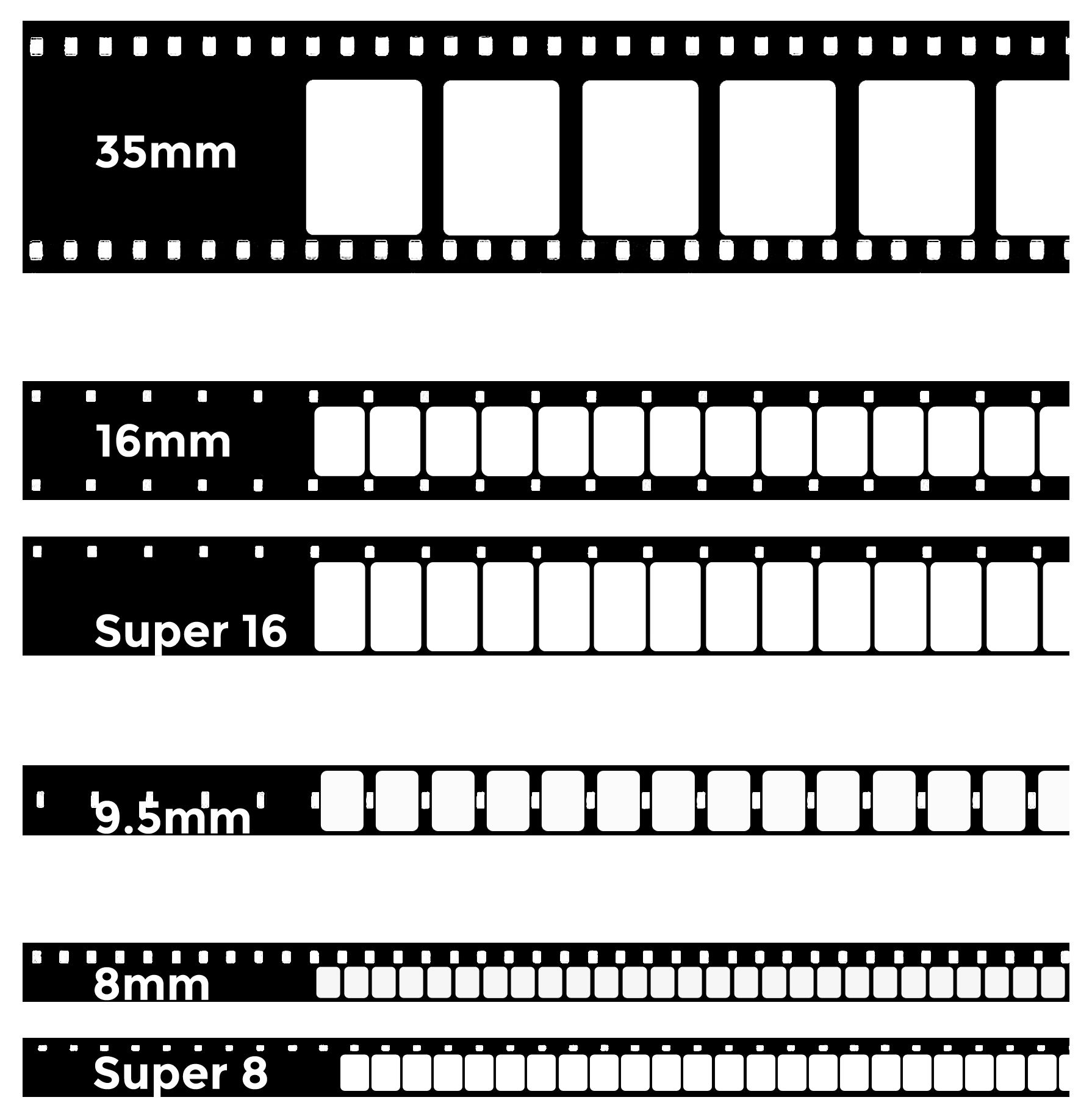 Standard 8 mm white leader for cine  film, 