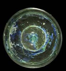 Roman glass plate with iridescence