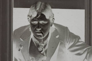 Gelatin glass negative detail under light magnification