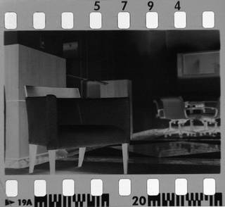 Black and white silver gelatin negative on 35 millimeter film roll