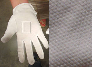 Cotton gloves with friction dots