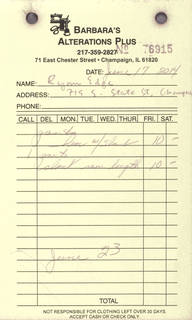 Carbonless copy paper detail