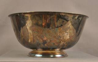 Silver bowl with tarnish