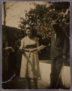 Yellowed silver gelatin snapshot