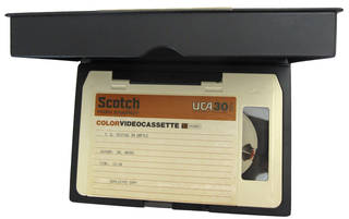U-matic cassette in case
