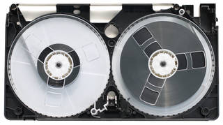 Inside view of a VHS cassette